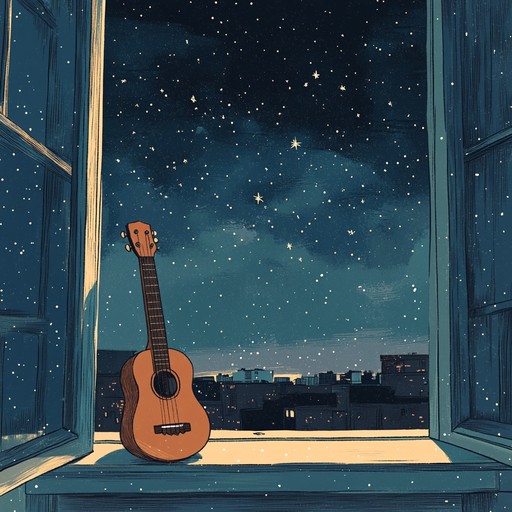 An instrumental featuring delicate ukulele strums capturing the serene mood of moonlight filtering through curtains, creating a relaxing atmosphere.