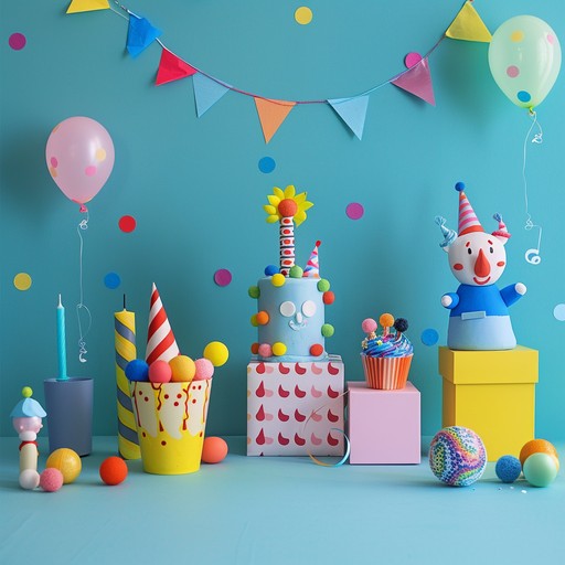 A dynamic track with toy piano melodies and energetic rhythms, perfect for festive occasions like birthday parties. The playful tones evoke joy and excitement, making it ideal for any celebratory event.