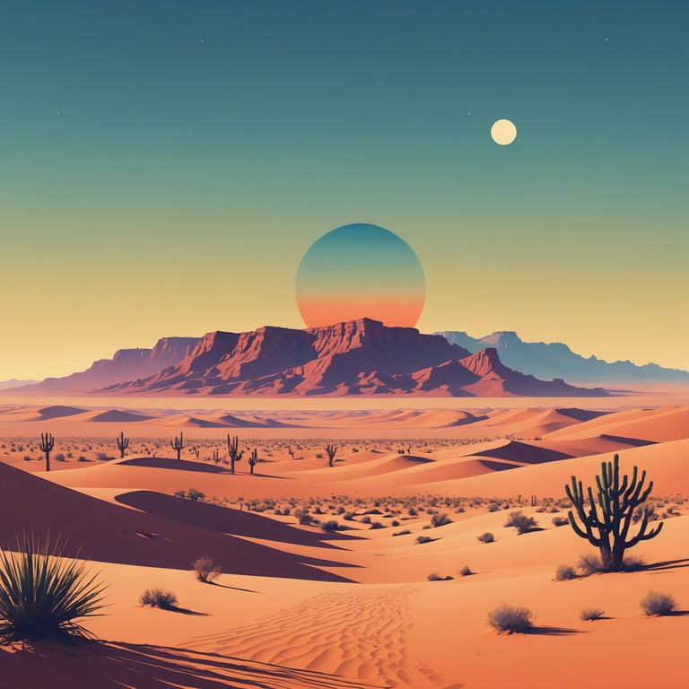 A sonic exploration of the severe yet beautiful desert atmosphere through the fusion of acoustic authenticity and contemporary electronic music. Picture a vast, sun baked landscape suddenly swept by a digital wind.