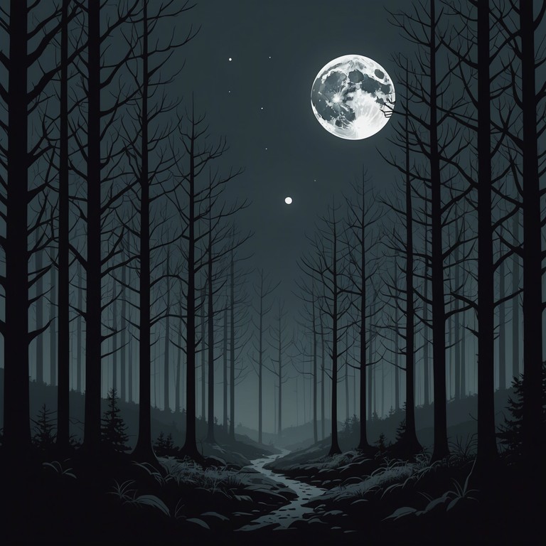 This track encapsulates the haunting beauty of a moonlit forest, where the surreal sounds of nature blend with ethereal acoustic melodies. The composition focuses on minimalist arrangements that emphasize the eerie quiet of nighttime in a wooded landscape. Gentle plucking of strings intermingles with the distant call of nocturnal creatures, creating a sense of wonder and slight unease.