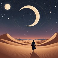 evocative, rhythmic journey under moonlit desert skies