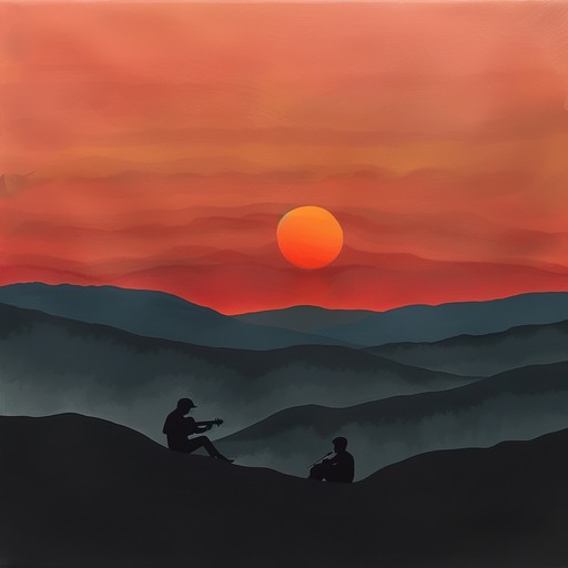 A heartwarming instrumental piece expressing the day's end through sophisticated bluegrass riffs. The banjo and fiddle create a soothing and reflective atmosphere, capturing the melancholic yet serene mood of twilight with a gentle waltz rhythm.