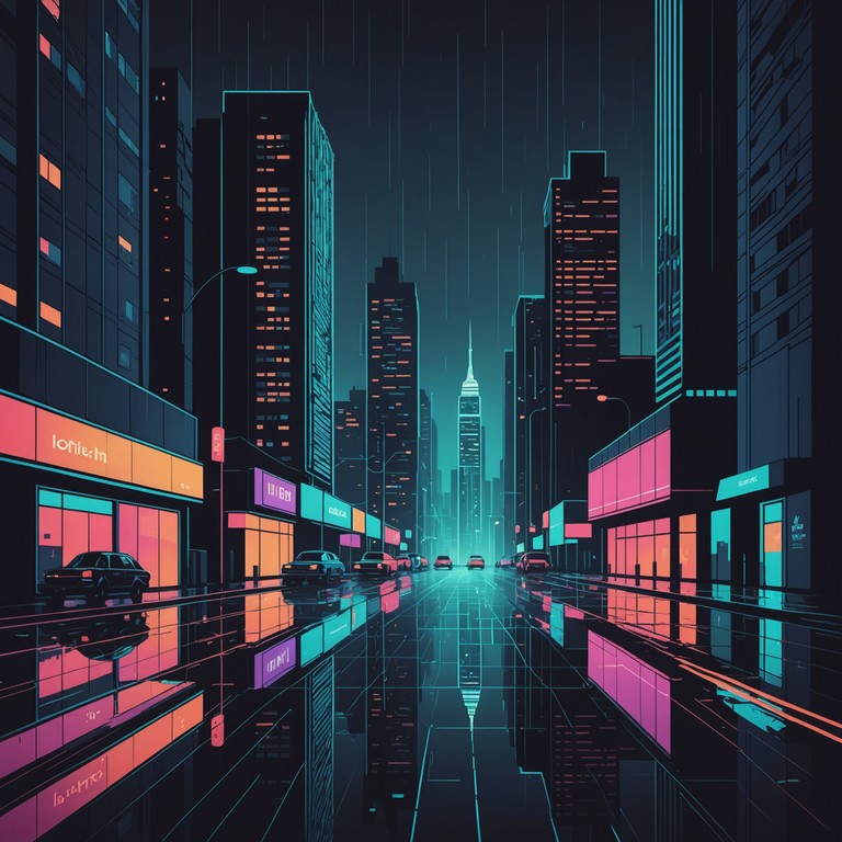 A soundtrack for a daring escape sequence in a cyberpunk city, filled with pulsing neon lights and high stake tensions, perfectly complementing the drama of a nighttime adventure