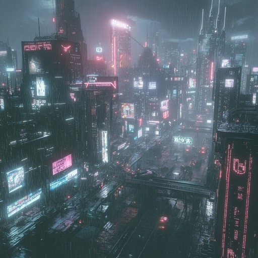 Enter a desolate cyber world where the echoes of past glories are but a whisper. Sorrowful, futuristic synths evoke deep feelings of loss and reflection, amidst a backdrop of neon desolation.