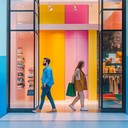 uplifting background for joyful mall shopping.