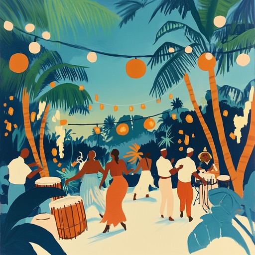 Dive into energized tropical drumbeats and joyful melodies reminiscent of a sunset beach party, perfect for elevating any festive occasion with vibrant and infectious rhythms.