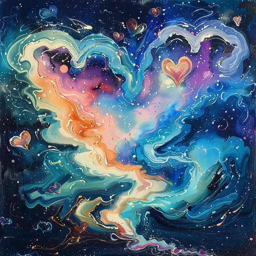 A vibrant blend of electric guitar and ambient synths shapes a dreamy, heartwarming tale of cosmic love. The track evolves progressively, enveloping listeners in layers of nostalgic, euphoric soundscapes, transporting them to otherworldly realms.