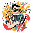 upbeat fusion of funk and polka with groovy accordion melodies.