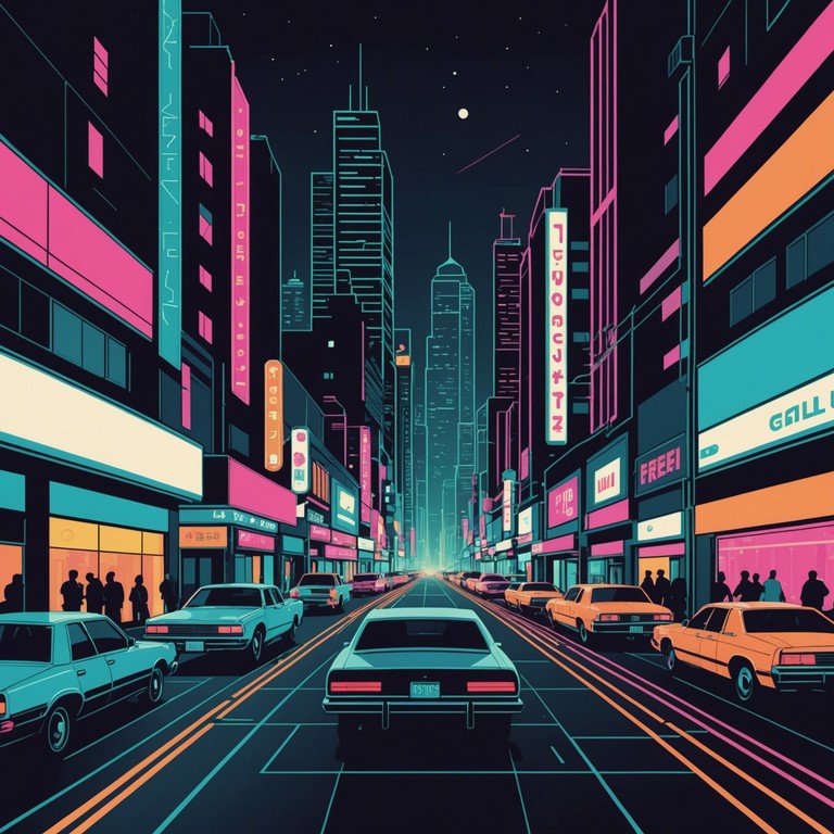 This track encapsulates the essence of a bustling city alive with colorful nightlife and unstoppable energy. The music features a deep, vibrant bassline complemented by upbeat, funky rhythms that make it impossible not to dance. The overall atmosphere is celebratory and effervescent, capturing the spirit of urban exploration under neon lights.