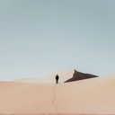 a haunting and desolate journey through a barren desert landscape