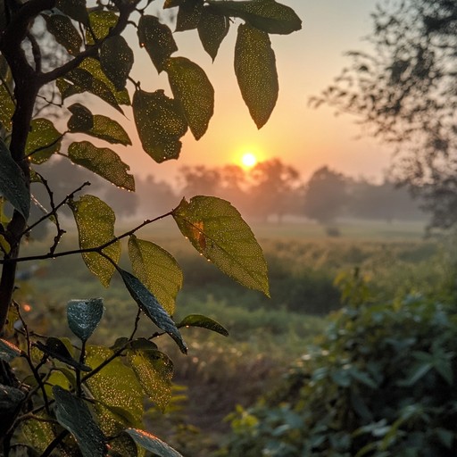 Experience a serene and uplifting musical journey as the sitar intertwines with the rhythmic tabla to bring the essence of a peaceful, sunlit morning in the indian countryside. This composition is designed to evoke the freshness of dawn and the awakening of nature.