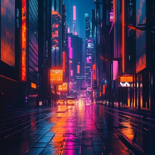 A mesmerizing journey through a neon lit night cityscape with shimmering, ethereal synth textures and powerful, futuristic basslines to captivate and transport you to another realm