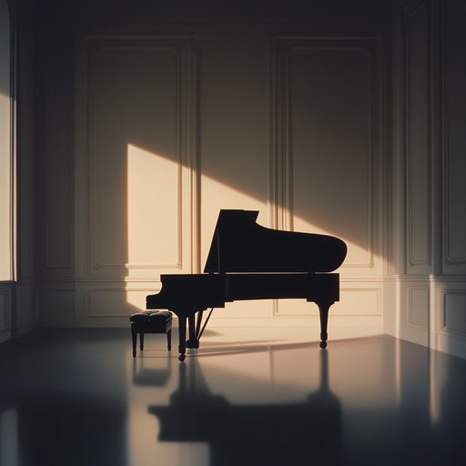 In a world bathed in the dim glow of twilight, the delicate and melancholic notes of a piano evoke a sense of eternal longing. Each note resonates with profound emotion, blending classical sophistication with contemporary subtlety, creating a lush tapestry of sound that draws listeners into a reflective, introspective journey.