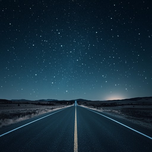 An instrumental smooth blues rock piece that captures the feeling of cruising down an empty highway under the moonlight, featuring expressive guitar solos and gentle rhythms.