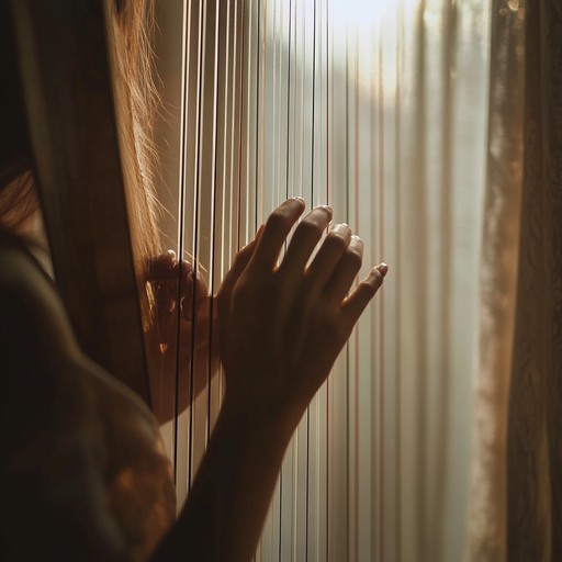 A delicate instrumental jingle featuring a solo harp playing a soft, intimate melody that conveys warmth and tenderness, perfect for heartfelt moments.