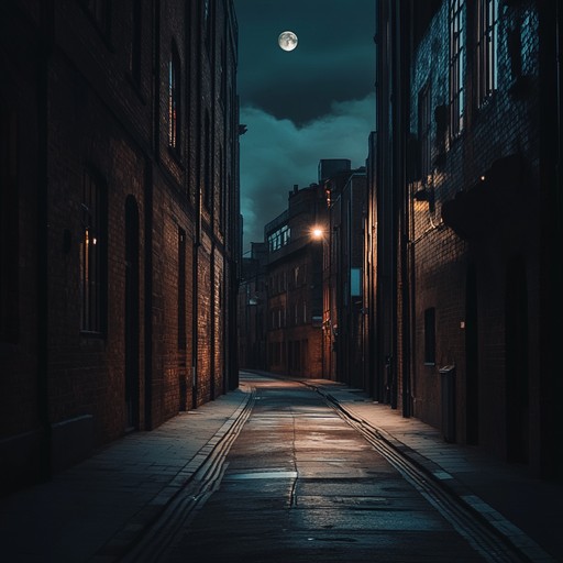 A haunting instrumental piece blending dark ambient textures with chill rhythms, evoking the feeling of walking alone through silent, shadowed city streets after midnight.