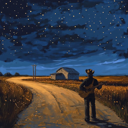 A wistful and expressive blues piece, focusing on a lone guitar that captures the essence of longing and sorrow in the dead of night. The melody unfolds in slow, soft tones, painting a somber picture of emotional solitude.