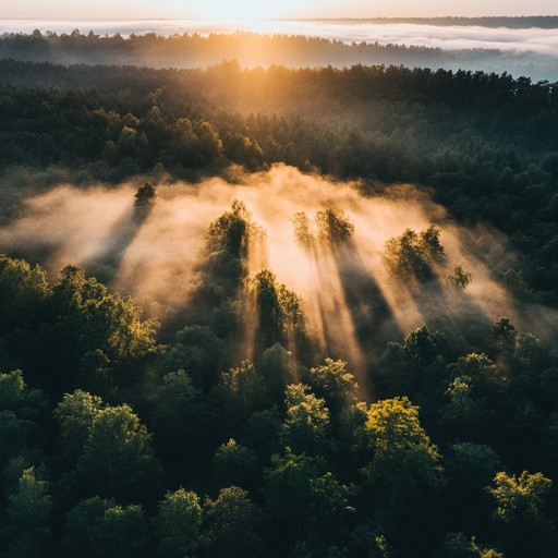 An extended narrative that delves into the heart of nature's untouched royal forest captured in a sunrise evocative composition. The music becomes a reflective mirror, highlighting the simplicity and complexity of natural life, enticing the listener into a sensory retreat from modernity.