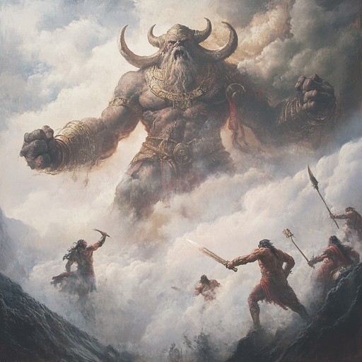 This track features thunderous drumming that mimics the intense clashing of titans in an epic battle. Each beat resonates with the power and drama of ancient mythic giants fighting across a stormy landscape, driving the listener into a frenetic state of excitement.