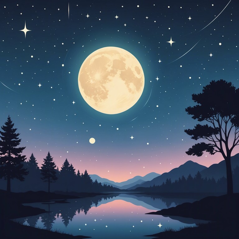 This instrumental track features a series of calming, gentle melodies, designed like a lullaby to transport the listener to a state of calming rest under a starlit sky. It utilizes the soothing tones of a music box to create a serene soundscape, perfect for relaxation and sleep.