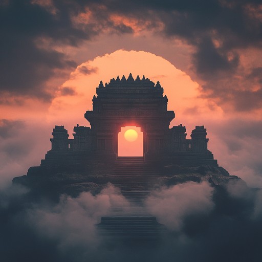 A soundscape that envelopes the listener in deep ambient tones layered with the haunting melodies of ancient flutes, creating a bridge through time that is both nostalgic and forward looking.