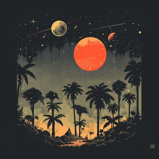 Lush atmospheric pads, deep sub bass, intricate breakbeats, and otherworldly sound effects paint a vivid sonic landscape, evoking the feeling of exploring a strange and beautiful alien jungle. Occasional tribal percussion elements add an organic touch, while futuristic synths and glitchy effects maintain a strong science fiction vibe throughout the song's progression.