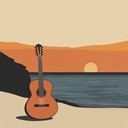 an instrumental bossa nova reflecting tranquil coastal evening calm