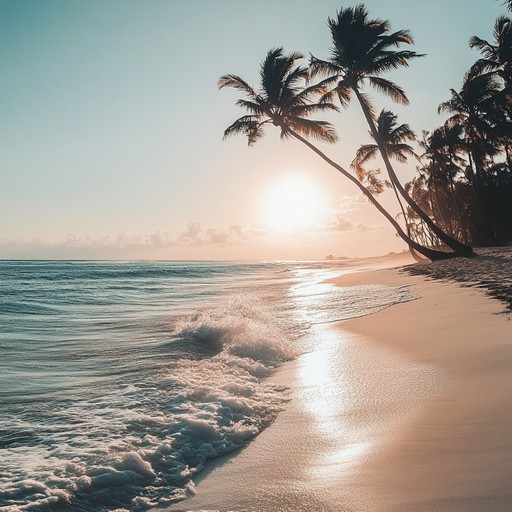 Feel the vibrant spirit of a sunlit beachside with a lively bossa nova rhythm, capturing the essence of warm sunlight and gentle ocean waves. The acoustic guitar dances with intricate melodies, making listeners feel as if they are strolling on a tropical shore.