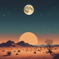 sinister vibes under moonlit desert sky