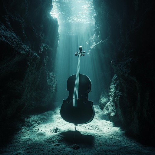 An eerie cello entwines with underwater soundscapes, whispering secrets of the deep abyss.