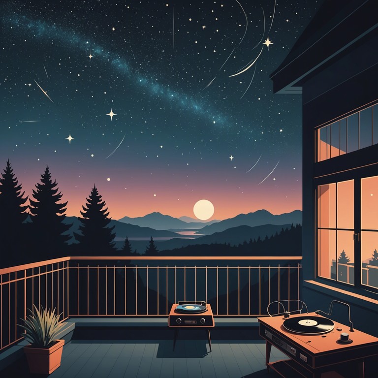 The track captures the essence of a serene night under a starlit sky in the 1980s, featuring warm synth textures and a calming ambiance. The melody is gentle, evoking a sense of nostalgia and tranquility, perfect for unwinding.