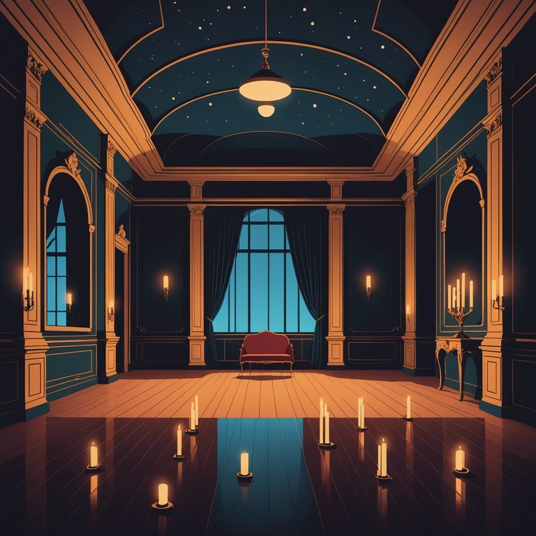 As the clock strikes midnight, the grand ballroom of a victorian mansion fills with masked figures, their movements both enchanting and mysterious under the soft flicker of candlelight. A single violin pierces the murmur, playing a haunting melody that echoes through the halls, weaving tales of forgotten romances and secretive rendezvous. Each note is a beckon into the deep, rich history of a nocturnal celebration frozen in time.