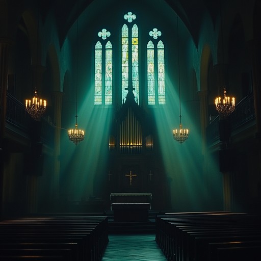 An instrumental piece where deep, ominous organ sounds resonate through an empty cathedral, blending gospel traditions with a menacing atmosphere to evoke mystery