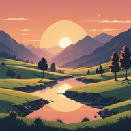 soothing melody with peaceful countryside effect