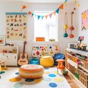 whimsical, cheerful tune with playful toy instrument sounds