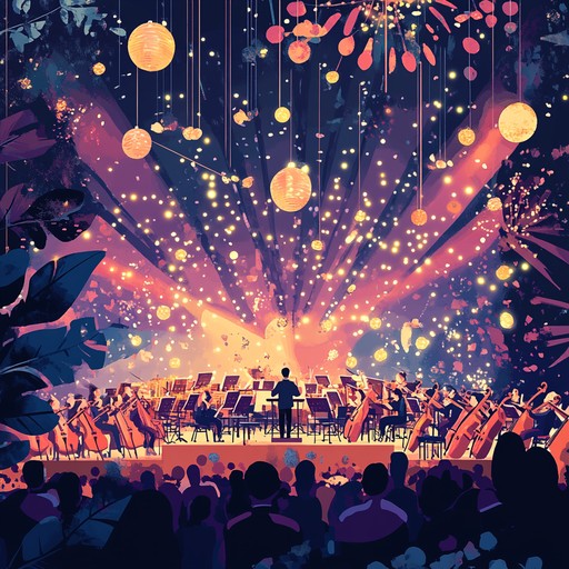 An orchestral composition that combines soaring strings, triumphant brass, and festive percussion to evoke the excitement and joy of a grand festival. The piece builds from a gentle introduction to a powerful climax, capturing the essence of celebration and unity.