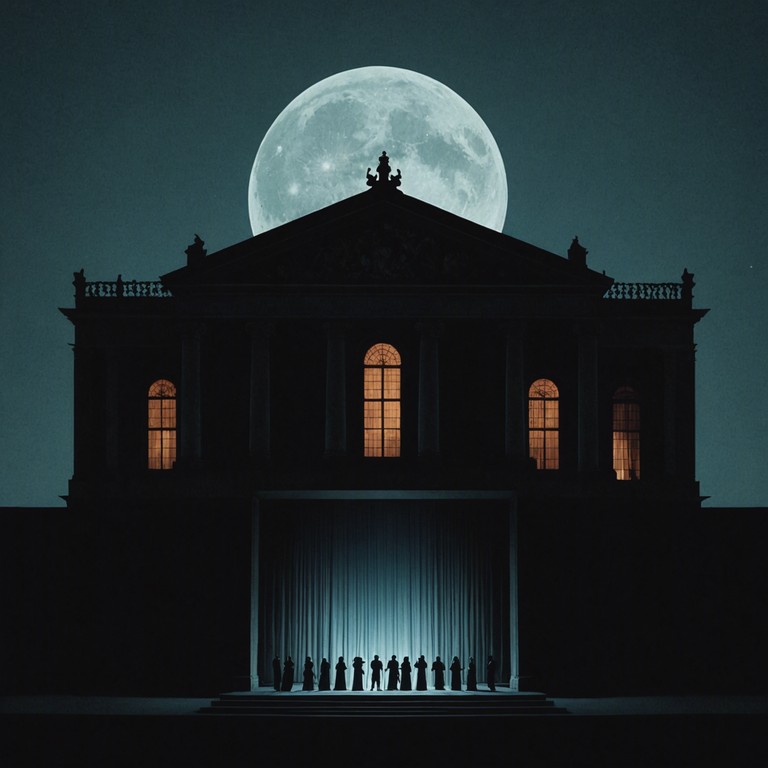 This composition features a ghostly melodic structure, designed for an eerie yet entrancing audio experience that transports the listener to an otherworldly opera house. Using primarily the theremin known for its distinct and unearthly sound, the piece melds the ancient with the supernatural, weaving operatic vocals through a curtain of cosmic frequencies.