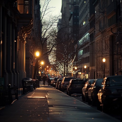 A tranquil musical composition that encapsulates the calmness of a nighttime walk through broadway, where piano and light orchestral strings meld to recall the nostalgic glow of theater lights and distant echoes of performances. Perfect for reflective, serene moments.