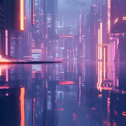 Imagine a serene midnight walk through a high tech cityscape where the soothing tones of ambient synths blend effortlessly with laid back beats, creating a tranquil dreamlike soundscape.