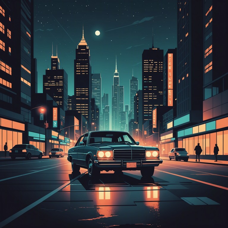 The track encapsulates the essence of driving alone through the city at midnight, with the shimmering city lights reflecting thoughts and memories, as the cool air fills the space with a sense of peace and contemplation. The music flows with a smooth, meditative quality, melding retro synths with a modern contemplative mood.