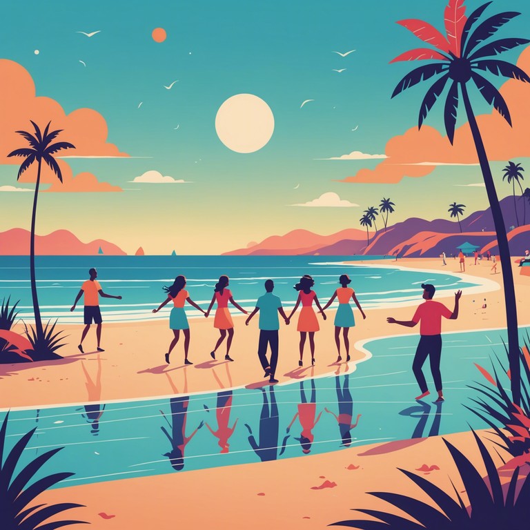 This instrumental track should embody the essence of summertime with a vigorously upbeat and dynamic rhythm suitable for dance floors or casual listening during sunny days. Pulse pounding beats and a joyful melody would ideally capture the atmosphere of a beach party or an outdoor festival.