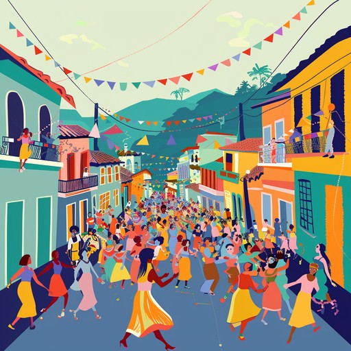 A lively and energetic samba tune celebrating the vibrant atmosphere of a carnival sunset, filled with rhythmic percussion and festive melodies that transport you to a street party full of joy and movement