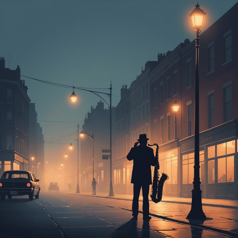 This track carries the listener into a deep reflection with its slow, melancholic tune played on a saxophone, designed to mirror the solitude and introspection found in the silent corners of an urban landscape at nightfall.