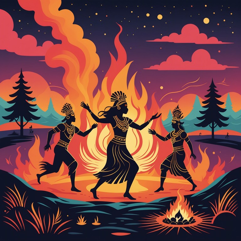 This composition blends high energy, aggressive rhythmic patterns with traditional ethnic instruments, creating a dynamic fusion that evokes the intense spirit of ancient tribal ceremonies. The track builds with a relentless pace, capturing the fervor and raw power of cultural dances and rituals.