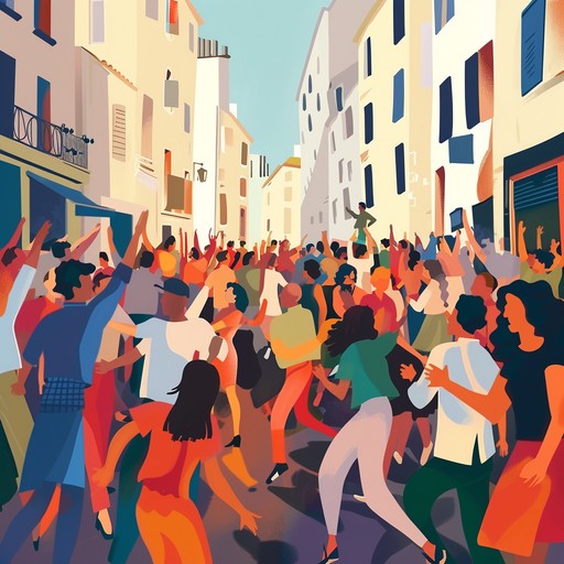 An uplifting mambo piece filled with vibrant brass sections, energetic rhythms, and cheerful melodies, perfect for capturing the essence of a joyous street parade under the radiant sun. The playful interplay between instruments keeps the track lively and engaging, bringing a sense of celebration and movement.