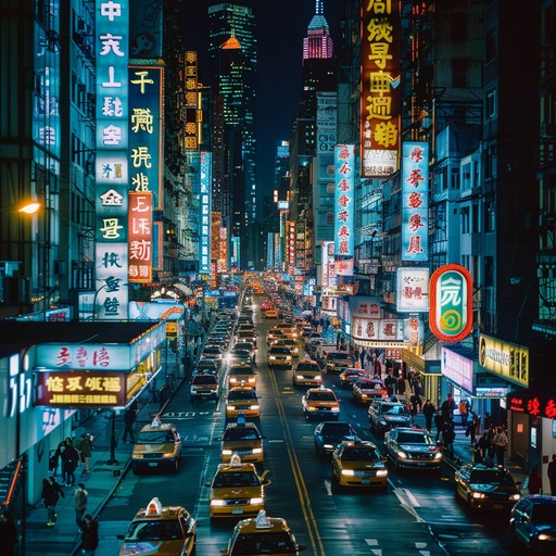 Imagine a late night cityscape filled with neon lights and lively crowds. This track features playful, intricate saxophone solos backed by a dynamic rhythm section. It has the energetic, bouncy beats typical of bebop and the warm, soulful sounds reminiscent of classic neo soul jazz. The playful rhythm, melodic runs, and improvisations encapsulate the excitement and vibrancy of urban nightlife.