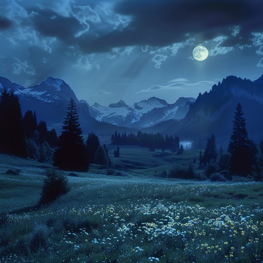 This instrumental piece captures the enchanting essence of moonlit alpine meadows using ethereal soundscapes interwoven with the nostalgic charm of german schlager. The harmonies create a panoramic view of serene nights, offering a timeless, tranquil experience with a modern twist.