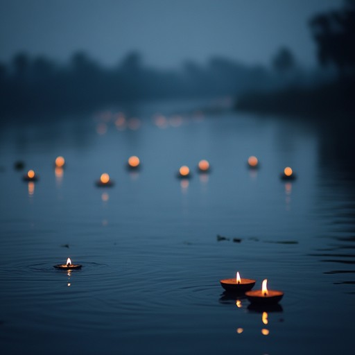 A soothing instrumental track inspired by hindustani classical music, featuring gentle sarod melodies accompanied by soft tabla beats. This piece captures the serene essence of dusk by the river ganges, evoking images of floating diyas and distant temple bells. Perfect for unwinding after a long day or for meditative practices. The composition flows with a calm grace and subtle charm that invites deep relaxation and inner peace.