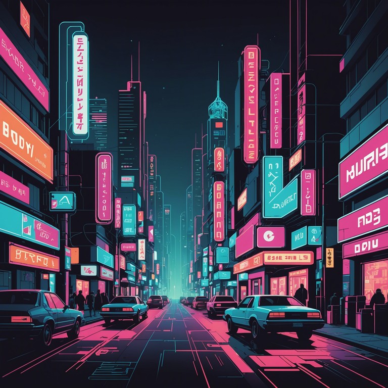 A high energy instrumental track that integrates vibrant synth leads with deep bass lines and rhythmic drum patterns, creating a futuristic soundscape that's both uplifting and intoxicating. Set in a cyberpunk universe, this track embodies the neon lit, dynamic atmosphere of a bustling future cityscape, making it perfect for energetic, visionary experiences.