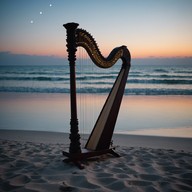 solo harp creates night time ocean peace